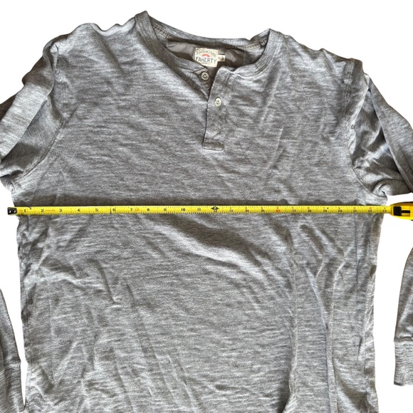 Faherty Cloud Cotton Long-Sleeve Henley Mens Size XL White & Gray Heather - Picture 5 of 10